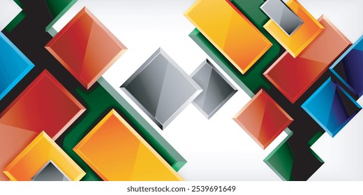 Square shape color abstract geometry. Vector Illustration For Wallpaper, Banner, Background, Card, Book Illustration, landing page