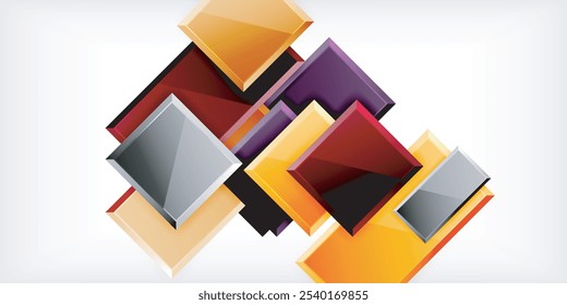 Square shape color abstract geometry. Vector Illustration For Wallpaper, Banner, Background, Card, Book Illustration, landing page