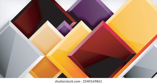 Geometría abstracta de color de forma cuadrada. Ilustración vectorial para el Fondo de pantalla, Anuncio, fondo, tarjeta, ilustración del libro, landing page