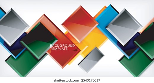 Quadratische Form Farbe abstrakte Geometrie. Vektorgrafik für Tapete, Banner, Hintergrund, Karte, Buchgrafik, Landing Page