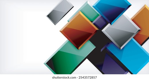 Square shape color abstract geometry. Vector Illustration For Wallpaper, Banner, Background, Card, Book Illustration, landing page