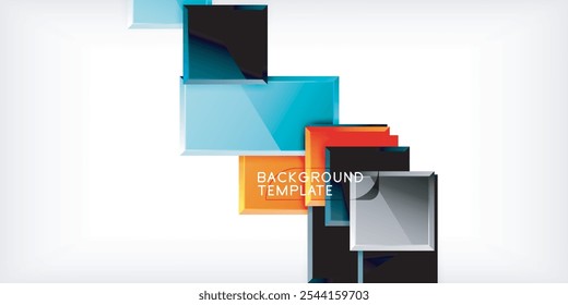 Geometría abstracta de color de forma cuadrada. Ilustración vectorial para el Fondo de pantalla, Anuncio, fondo, tarjeta, ilustración del libro, landing page