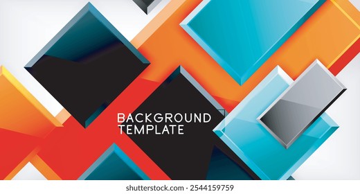 Square shape color abstract geometry. Vector Illustration For Wallpaper, Banner, Background, Card, Book Illustration, landing page