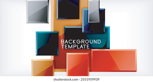 Geometria abstrata da cor da forma quadrada. Ilustração vetorial para papel de parede, banner, plano de fundo, cartão, ilustração de livro, página inicial