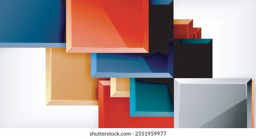 Square shape color abstract geometry. Vector Illustration For Wallpaper, Banner, Background, Card, Book Illustration, landing page