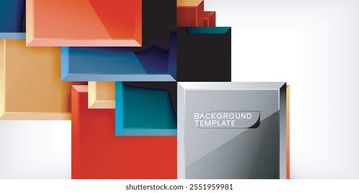Square shape color abstract geometry. Vector Illustration For Wallpaper, Banner, Background, Card, Book Illustration, landing page