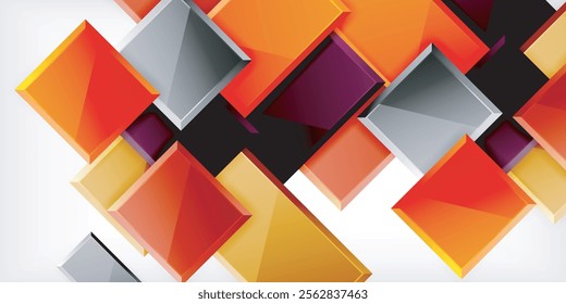 Square shape color abstract geometry. Vector Illustration For Wallpaper, Banner, Background, Card, Book Illustration, landing page