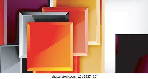 Square shape color abstract geometry. Vector Illustration For Wallpaper, Banner, Background, Card, Book Illustration, landing page