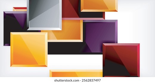 Square shape color abstract geometry. Vector Illustration For Wallpaper, Banner, Background, Card, Book Illustration, landing page