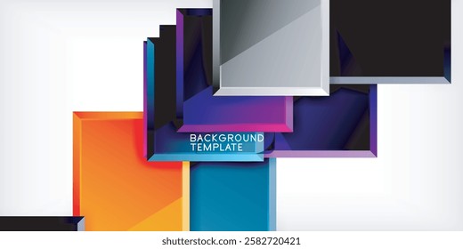 Square shape color abstract geometry. Vector Illustration For Wallpaper, Banner, Background, Card, Book Illustration, landing page