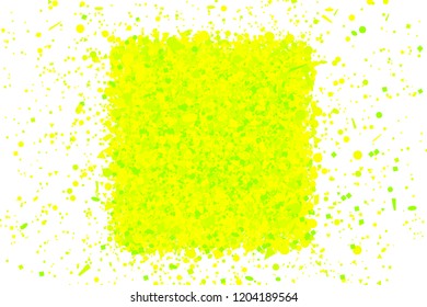 Square shape with confetti isolated on white. Background with multicolored glitters. Colorful pattern for design. Print for polygraphy, posters, banners and textiles. Greeting cards