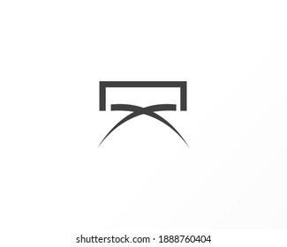 Square shape and curve icon logo design template