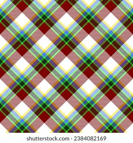 Square shape in dark red, pink, crisscrossing green lines, diagonal, bright colors. Vector illustration for scarves, dresses, flannel shirts, skirts, other modern fashion fabric designs.