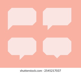 Square shape description boxes, chatting boxes, message boxes, and cartoon vector illustrations. Empty speak bubble doodle style of thinking sign symbol. 