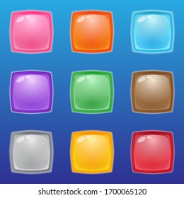 Square shape and design icon set style glossy light.
