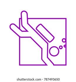 Square Shape Diving Outline Sport Figure Symbol Vector Illustration