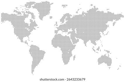 Square shape dotted world map for global communication