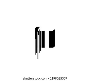 Square Shape Drop Dynamic Letter T Logo