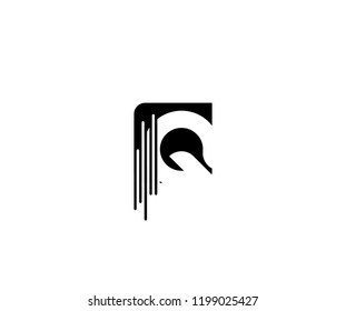 Square Shape Drop Dynamic Letter Q Logo
