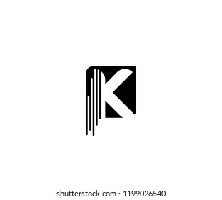 Square Shape Drop Dynamic Letter K Logo
