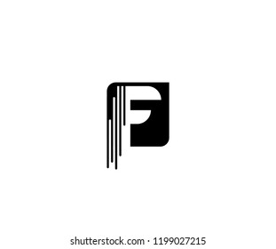 Square Shape Drop Dynamic Letter F Logo