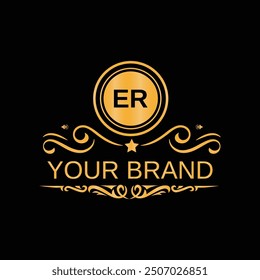 Square shape ER letter logo design vector