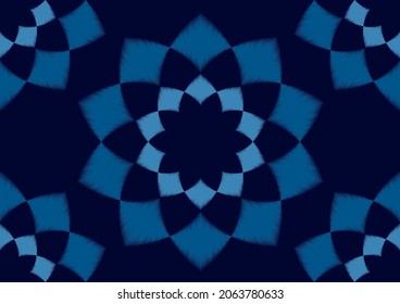 Square Shape Ethnic pattern Tie Dye or Aztec style, Folk embroidery. 