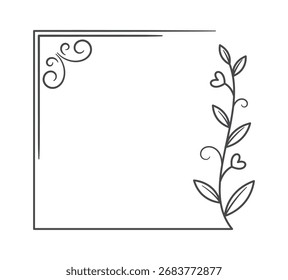 Square shape floral wedding frame