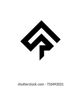 Square Shape FR F and R Initial Logo Vector