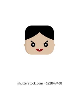 square shape funny expression cartoon head vector art
