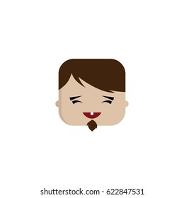 square shape funny expression cartoon head vector art