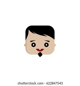 square shape funny expression cartoon head vector art
