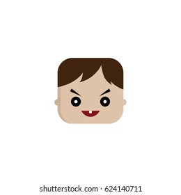 square shape funny expression cartoon head vector art