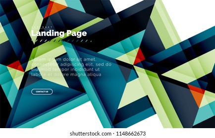 Quadratischer, geometrischer abstrakter Hintergrund, Web-Design-Vorlage für die Zielseite. Vektorgrafik