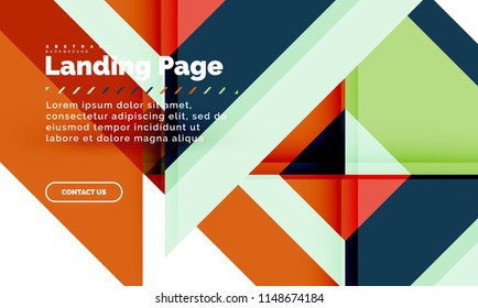 Fondo abstracto geométrico cuadrado, plantilla de diseño web de página de inicio. Ilustración del vector