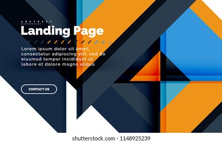 Fondo abstracto geométrico cuadrado, plantilla de diseño web de página de inicio. Ilustración del vector