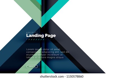 Square shape geometric abstract background, landing page web design template. Vector illustration