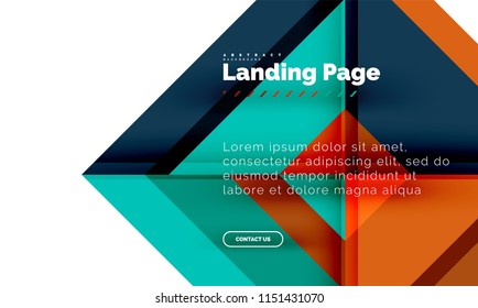 Fondo abstracto geométrico cuadrado, plantilla de diseño web de página de inicio. Ilustración del vector