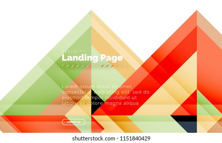 Plano de fundo abstrato geométrico quadrado, modelo de design da web de landing page. Ilustração vetorial