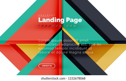Plano de fundo abstrato geométrico quadrado, modelo de design da web de landing page. Ilustração vetorial