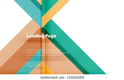 Square shape geometric abstract background, landing page web design template. Vector illustration