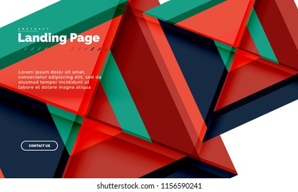Plano de fundo abstrato geométrico quadrado, modelo de design da web de landing page. Ilustração vetorial