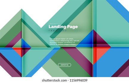 Fondo abstracto geométrico cuadrado, plantilla de diseño web de página de inicio. Ilustración del vector