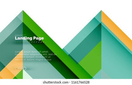 Square shape geometric abstract background, landing page web design template. Vector illustration