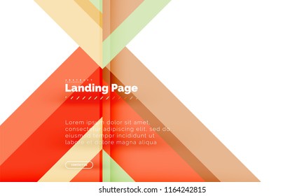 Square shape geometric abstract background, landing page web design template. Vector illustration