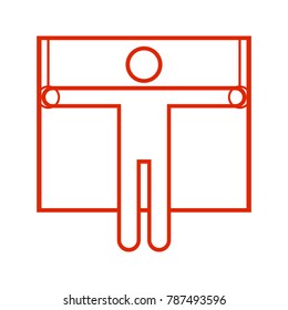 Square Shape Gymnastic Flying Rings Rise Sport Outline Figure Symbol Vector