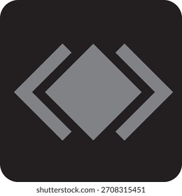 Quadratisches Symboldesign mit schwarzem Hintergrund, Vektorgrafik.