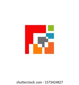 Square shape icon logo design inspiration vector template