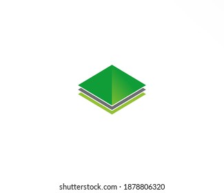 Square shape icon logo design template and green color concept