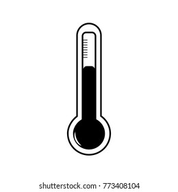 square shape icon with a thermometer. vector, illustration.